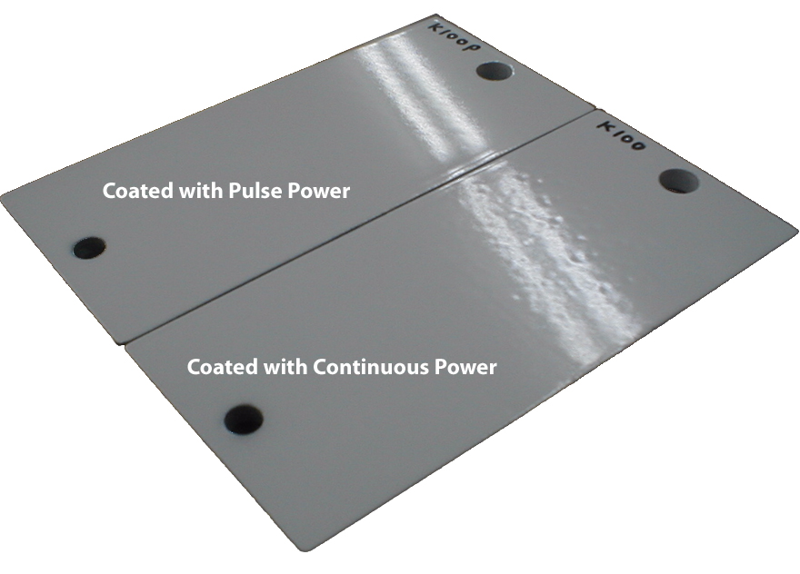 Image showing the differences of metal plates coated differently